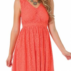 Lacey coral dress*temporary price cut*